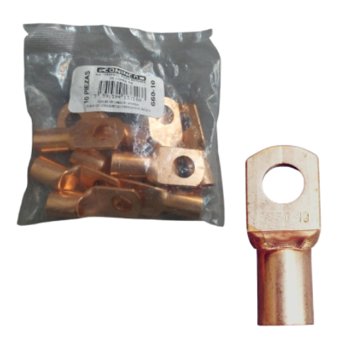 Terminal de cobre 3/8" para bateria SC50-10 (Set 10pzs) CONINCA 4-2AWG