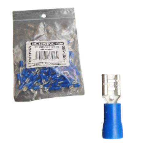 Terminal hembra azul 187mm x 0.32 (Set 100pzs) CONINCA 16-14AWG