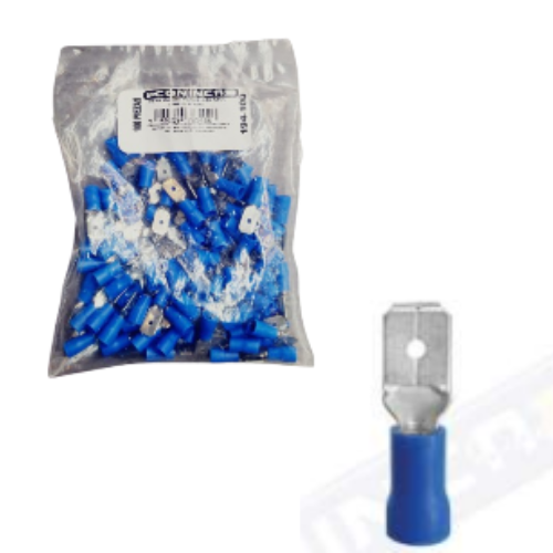 Terminal macho plano azul 250mm (Set 100pzs) CONINCA 16-14AWG