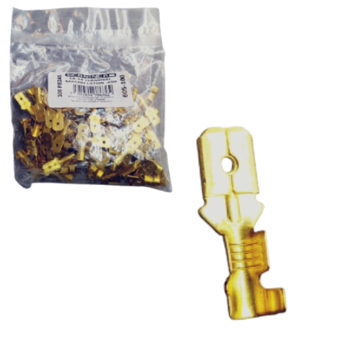 Terminal macho laton 250mm (Set 100pzs) CONINCA 18-14AWG
