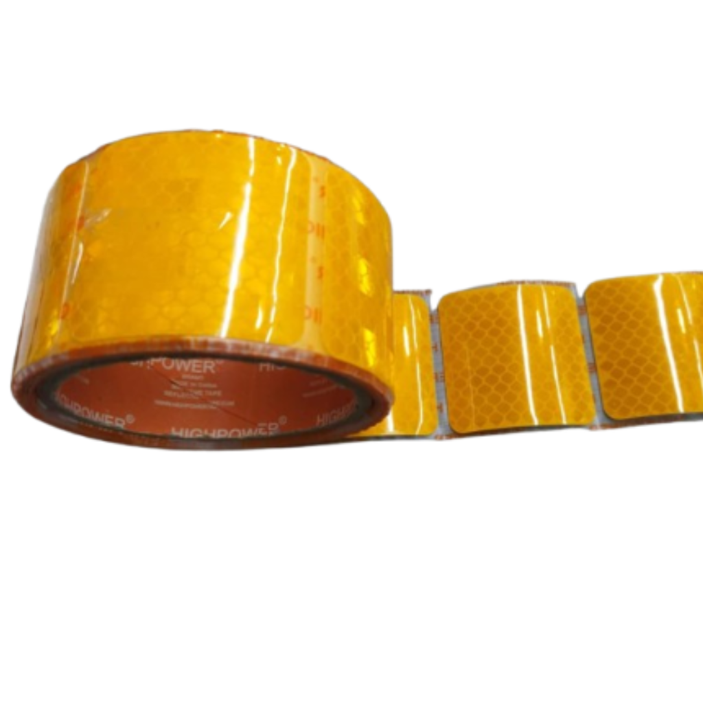 Cinta reflectiva d/parche 50mm x 5 mts amarilla HIGHPOWER