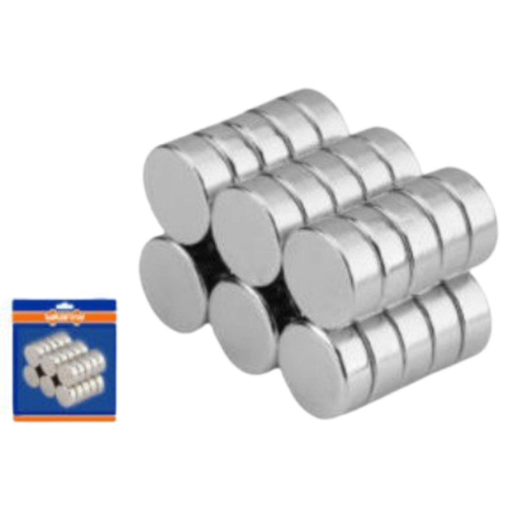 Imán de neodimio 8mm x 3mm WADFOW (set 30pz)