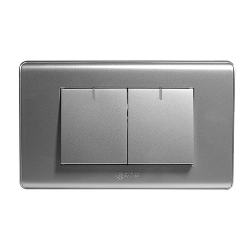 [A2022-S] Interruptor doble IGOTO (serie a20 silver)