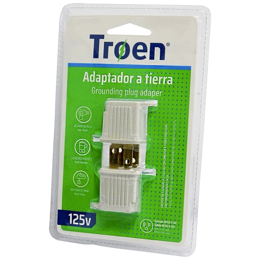 [A136-LGA16] Enchufe adaptador a tierra TROEN (set 2pz)