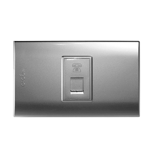 [B402-S] Toma para conector rj11 telefono IGOTO (serie b silver)