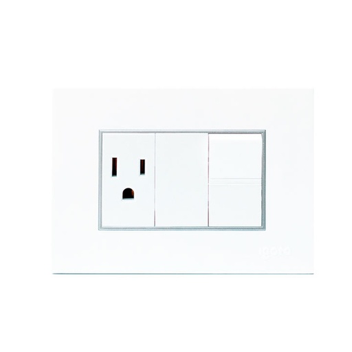 [Z316-W] Interruptor + tomacorriente 2p + t IGOTO (serie z white)