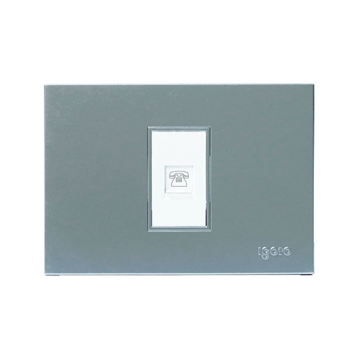 [Z402-S] Toma para conector rj11 telefono IGOTO (serie z silver)