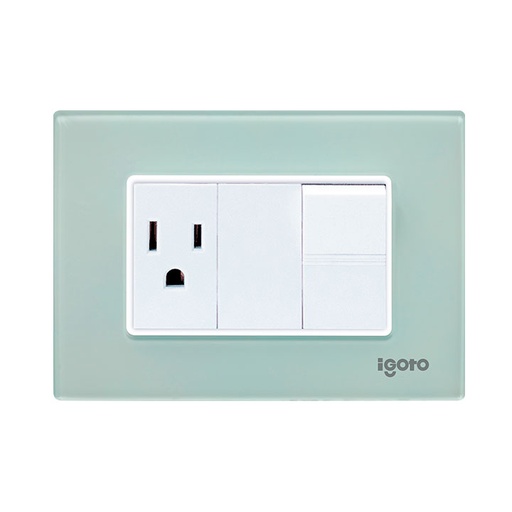 [Z316-A] Interruptor + toma corriente 2p + t IGOTO (serie z acrylic)