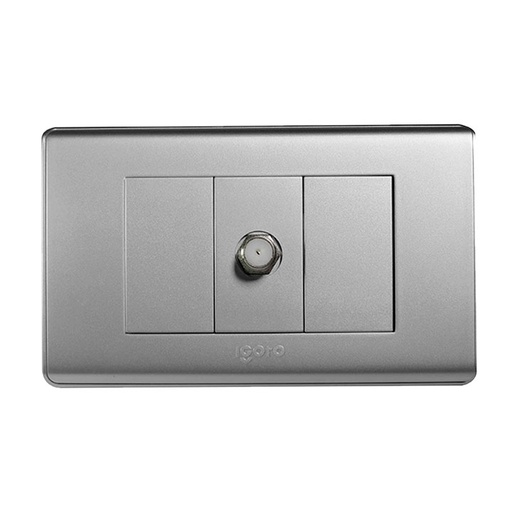 [A2071S-S] Toma para conector coaxial tv IGOTO (serie a20 silver)