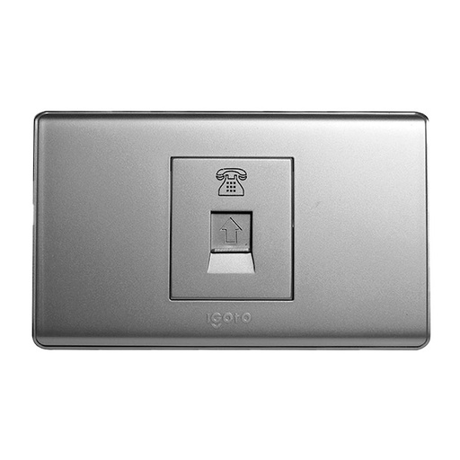 [A2072-S] Toma para conector rj11 telefono IGOTO (serie a20 silver)