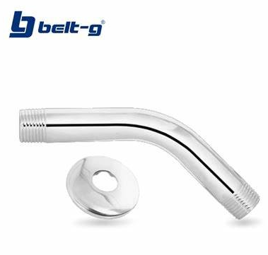 [GRI-0121] Brazo para regadera corto con roseta cromado BELT-G