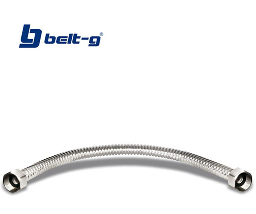 [GRI-1820] Canilla corrugada rigida 1/2'' x 1/2'' x 40cm acero inox BELT-G