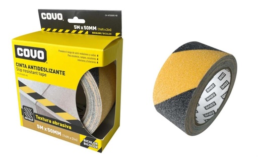 [CV-ATS50X5-YB] Cinta antideslizante bicolor 5 metros ancho 50mm COVO
