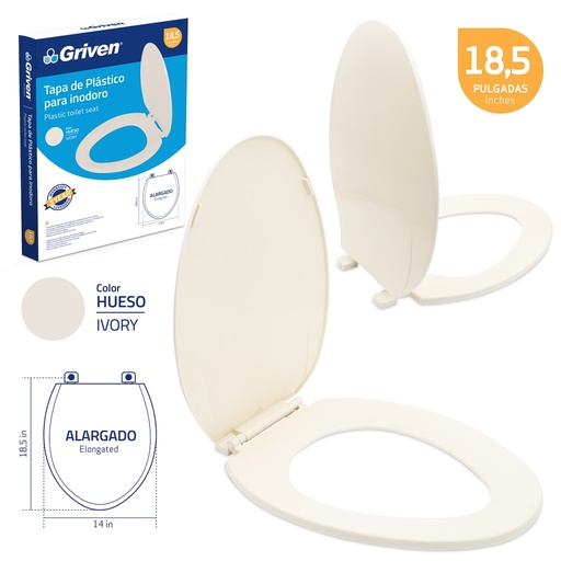 [GV-TS-19-IV] Asiento para inodoro 18,5'' GRIVEN