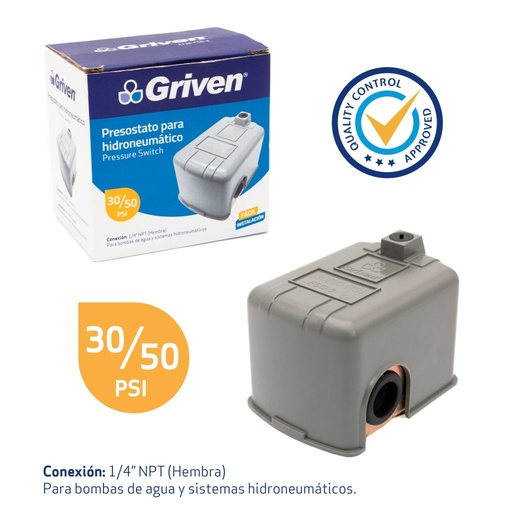 [A136-FSG-3] Presostato para hidroneumatico 30/50 PSI GRIVEN