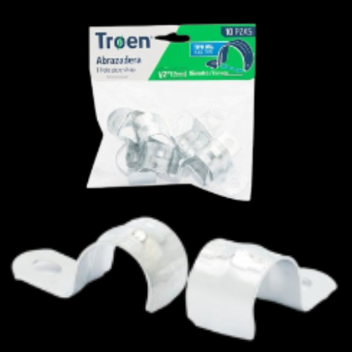 [TR-EMT012] Abrazadera emt sencilla 1/2'' TROEN (set 10 pz)