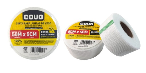 [CV-FBTP-5X50] Cinta para juntas de yeso COVO (5cm x 50 metros)