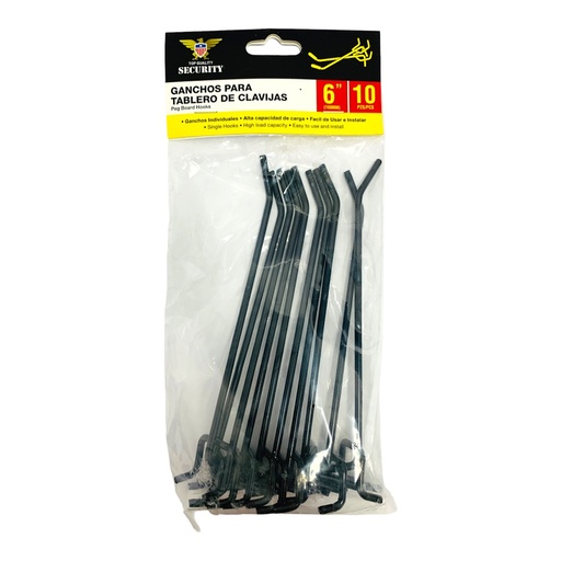 Gancho para exhibidor negro SECURITY (set 10pz)