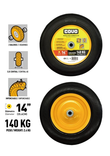 [CV-WLP140] Rueda maciza 14'' COVO