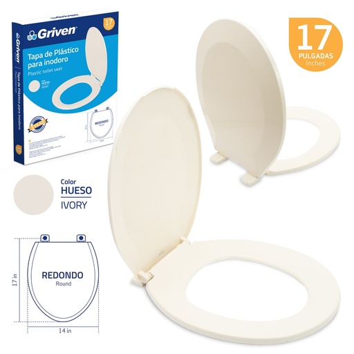 [GV-TS-17-IV] Tapa asiento para sanitario 17'' GRIVEN (beige)