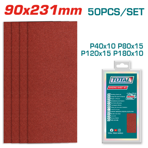 [TAC749241-1] Lija 90mm x 231mm TOTAL (set 3pz grano 80, 2pz grano 120)