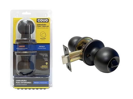 [DL-6872BK-ORB] Cerradura de bano COVO (negra)