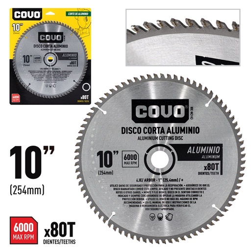 Disco de sierra 10" COVO (aluminio)