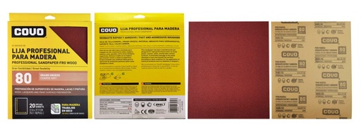 Lija abrasiva profesional para madera COVO (set 20pz)