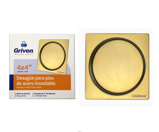 [GV-SD-10G] Rejilla para piso 4'' x 4'' gold GRIVEN