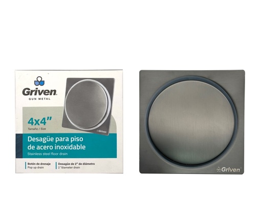 [GV-SD-10Q] Rejilla para piso 4'' x 4'' GRIVEN (gun metal)