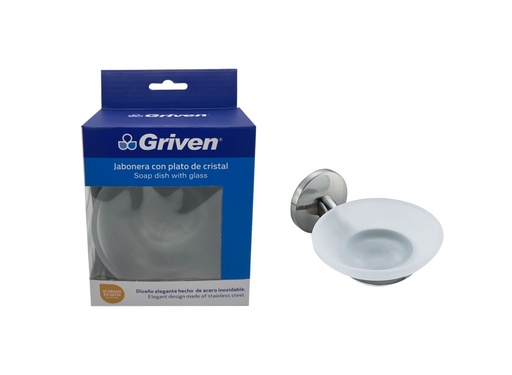 [GV-SF60200-SH] Jabonera con plato de cristal GRIVEN (satinado)