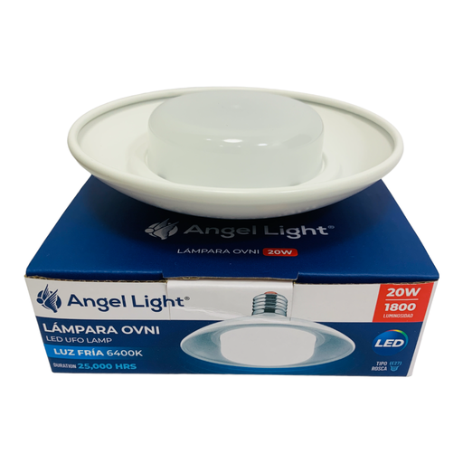 Lampara led ovni carcasa blanca e27 6400k ANGEL LIGHT (luz fria)