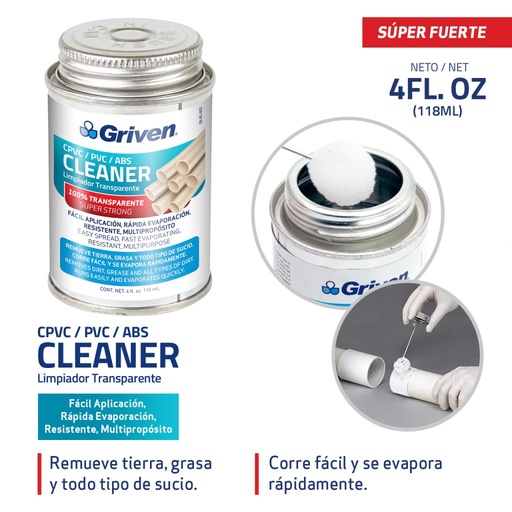 [GV-AC-4OZ] Limpiador para pvc/cpvc/abs GRIVEN
