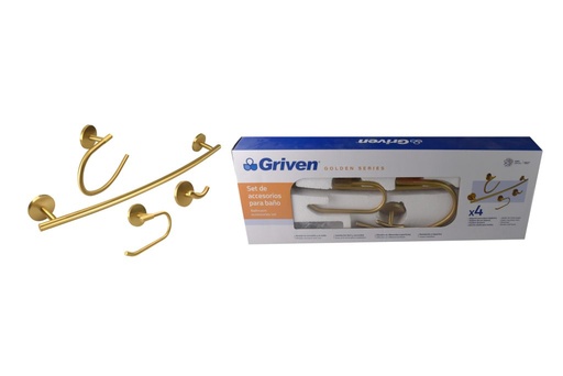 [GV-GH60200-FBS] Accesorio para bano gold GRIVEN (set 4pz)