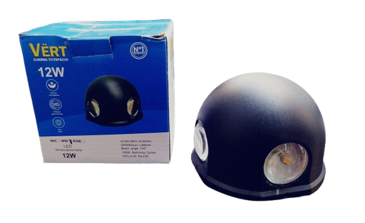 [ALV-025] Lampara decorativa negra 12w 85-265v VERT