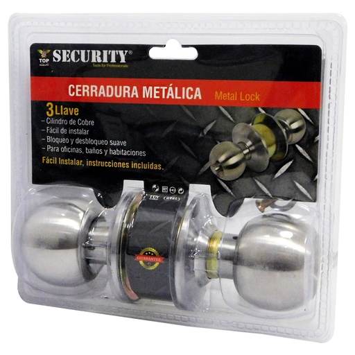 [DL-587-S/S-P] Cerradura de pomo SECURITY (dormitorio)