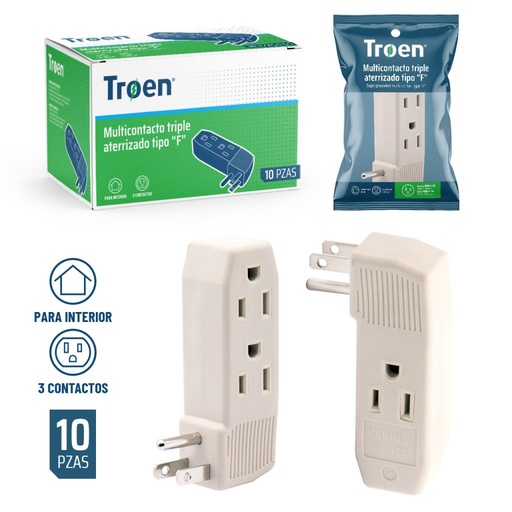 [TR-LT-B1] Adaptador de corriente triple 15a TROEN
