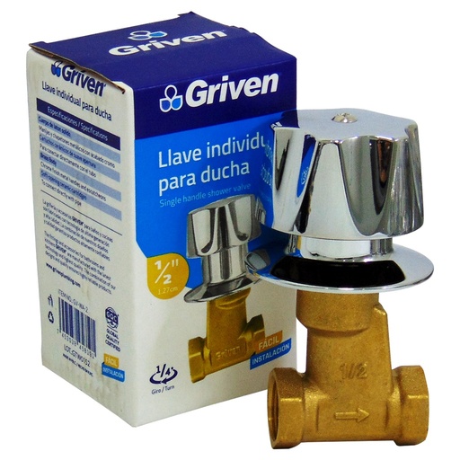 [GV-WA-2] Llave de ducha individual GRIVEN (cromada)