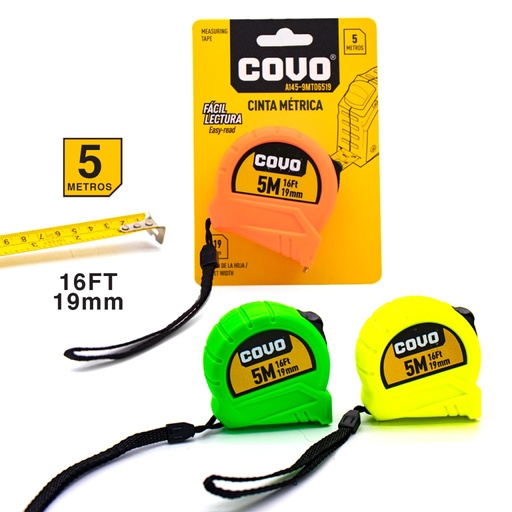 [A145-9MT06519] Cinta metrica COVO (19mm x 5 metros)