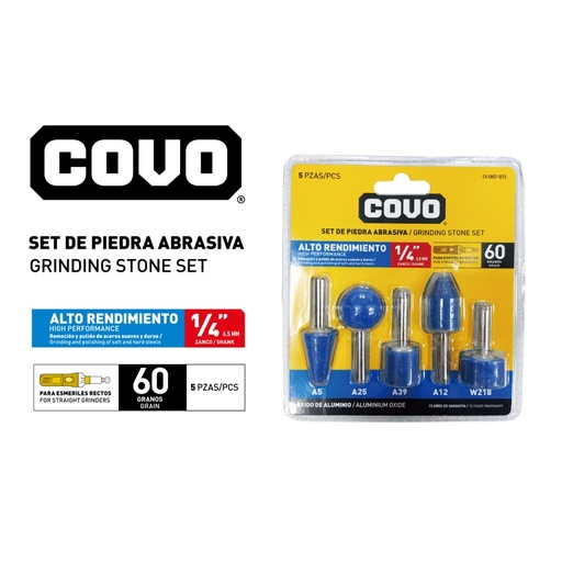 [CV-GRST-SET3] Punta abrasiva 1/4 COVO (set 5pz)