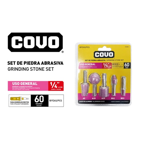 [CV-GRST-2] Punta abrasiva 1/4 COVO (set 5pz)