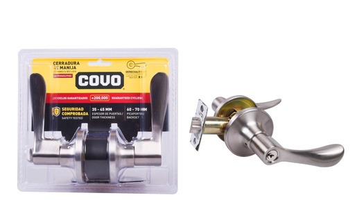 [DL-6021B-SN-R] Cerradura de manilla para puerta derecha COVO (dormitorio)