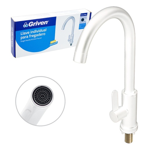 [A367-SH900-WH] Griferia para fregadero blanco GRIVEN
