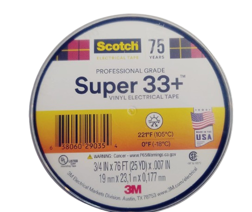 [3M33] Teipe electrico 3/4'' X 23,1 metros SCOTCH 3M