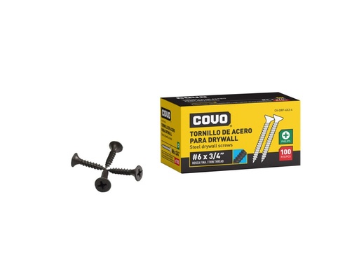 Tornillo para drywall #6 rosca fina COVO (set 100pz)