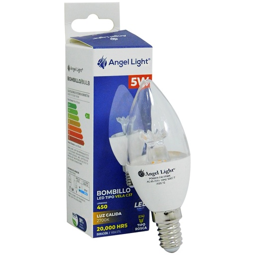 [A105-SSC37-5Y] BOMBILLO LED 5W TIPO VELA ANGEL LIGHT 