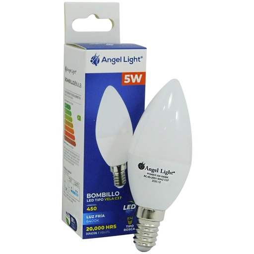 [A105-C37-5W] BOMBILLO LED 5W TIPO VELA ANGEL LIGHT 