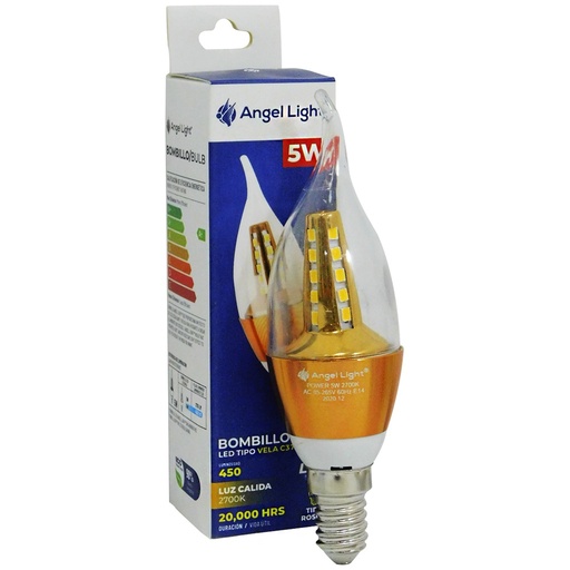 [A105-CSP-5Y-L] BOMBILLO LED 5W TIPO VELA ANGEL LIGHT 