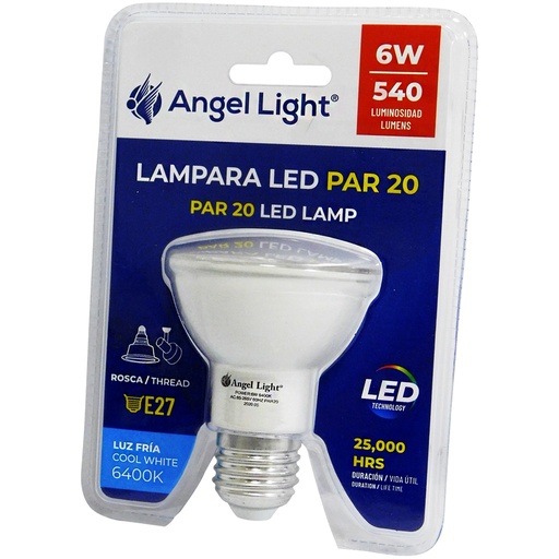 [A105-WSP20-6W] Bombillo led 6400k 6w E27 PAR 20 ANGEL LIGHT