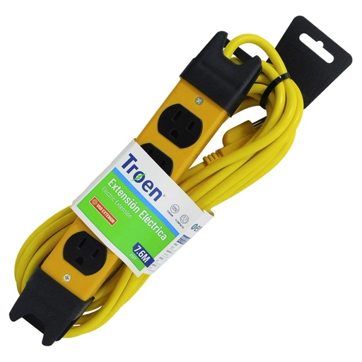 [E0702-25FT] Extension electrica 25ft 5 tomas TROEN
